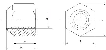 DIN EN ISO 7040 Шестигранная гайка с зажимным элементом с пластиковым кольцом DIN 6924