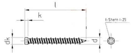 Саморез для крепления деревянных оконных рам, с уменьшенной цилиндрической головкой, шлиц Torx T-25