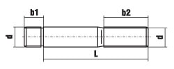 DIN 938 Шпилька с ввинчиваемым концом длиной 1 d 