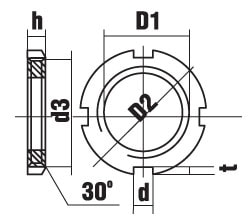 DIN 981  Гайка круглая с прорезями (используется вместе с Din 5406 )