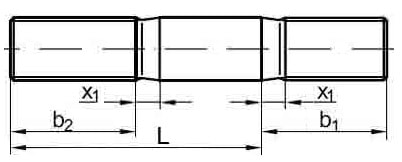 DIN 949-1 и DIN 949-2  Шпилька с метрической резьбой для глухой посадки глубина ввинчивания = 2d/2.5d