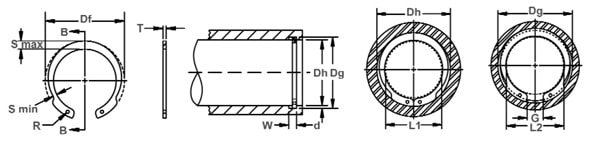 Кольцо стопорное HOI эксцентрическое осевое внутреннее (дюймовое)