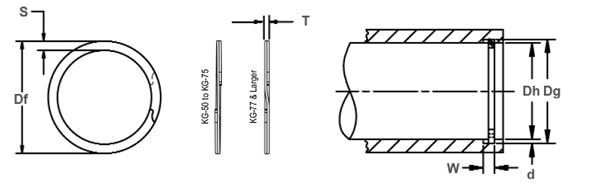 Кольцо стопорное KG спиральное осевое внутреннее (дюймовое)