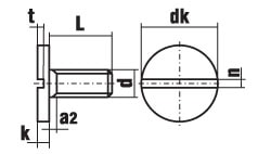 DIN 921 Винт с увеличенной плоской головкой и прямым шлицем