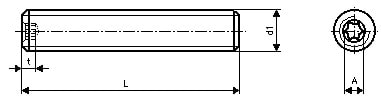 DIN 34827 FL (близко к ISO4026) Винт установочный с плоским концом и шлицем Torx