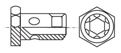 DIN 7643 Винт полый  с шестигранной головкой и отверстиями на теле винта (банджо болт) 