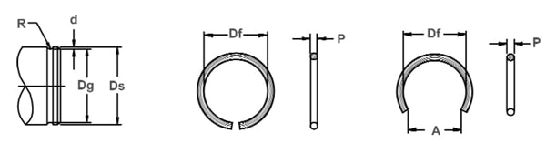 Кольцо стопорное RHC/RHO концентрическое осевое наружное (дюймовое)